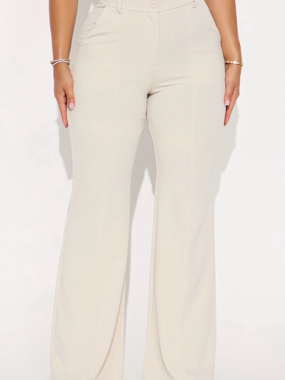 NWT Tailored Wide-Leg Pants in Oatmeal (Cream)